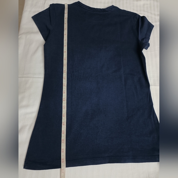 Splash Women's Navy Blue Solid Round neck Cotton T- shirt - Picture 5 of 5